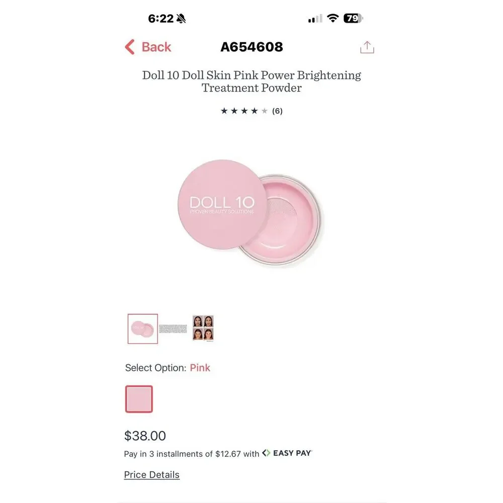 DOLL 10 PINK POWER BRIGHTENING TREATMENT POWDER BRAND NEW 0.21 OZ SEALED